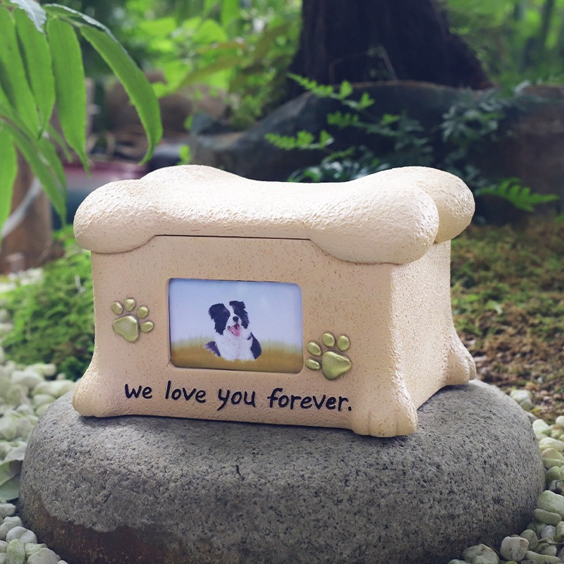 Pet Urn Supplier - In Stock Creative Polyresin with Photo Frame Casket