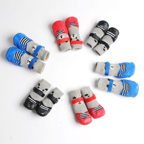 Pet Shoes Factory - Non-Slip Plastic Bottom Winter Dog Shoes Outdoor