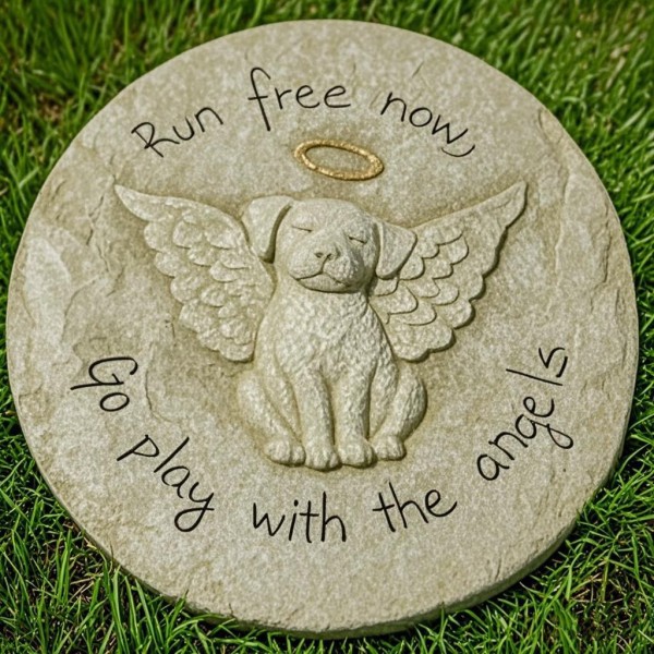 Memorial Urn Factory - Angel Wings Resin Simulation Memorial Stone Pet Caskets
