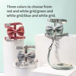 Pet Chain Supplier - New I-Back Padded Traction Rope Big Bow Plaid Design