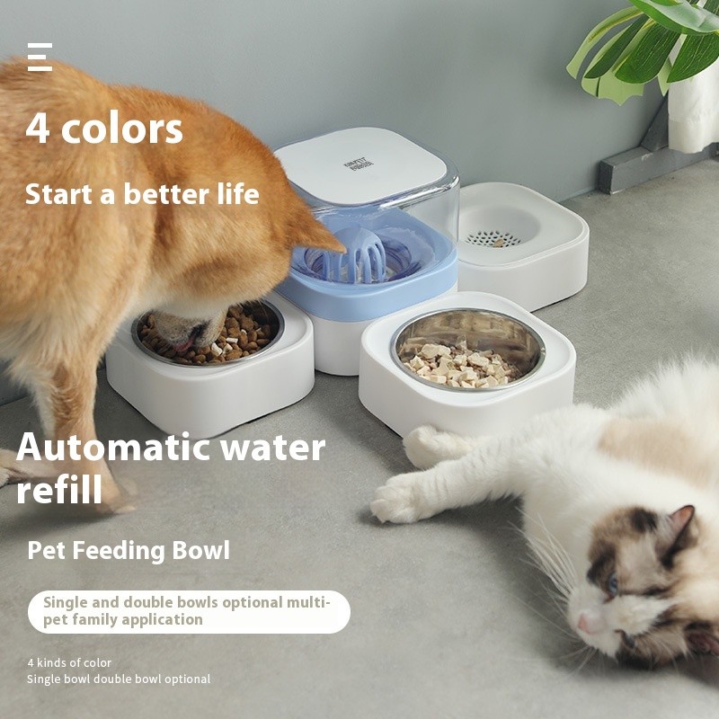 Automatic Feeder Factory - Portable Removable Washable Stainless Steel Double Bowl