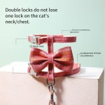 Pet Chain Supplier - New I-Back Padded Traction Rope Big Bow Plaid Design