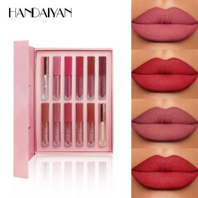 Lip Gloss Set Factory - HANDAIYAN 12 Piece Matte Waterproof Lipstick Set