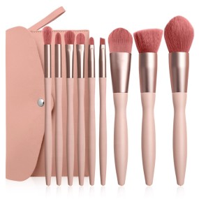 Travel Brush Set Factory - Hot Selling 9 Pcs Natural Mini Pink Portable