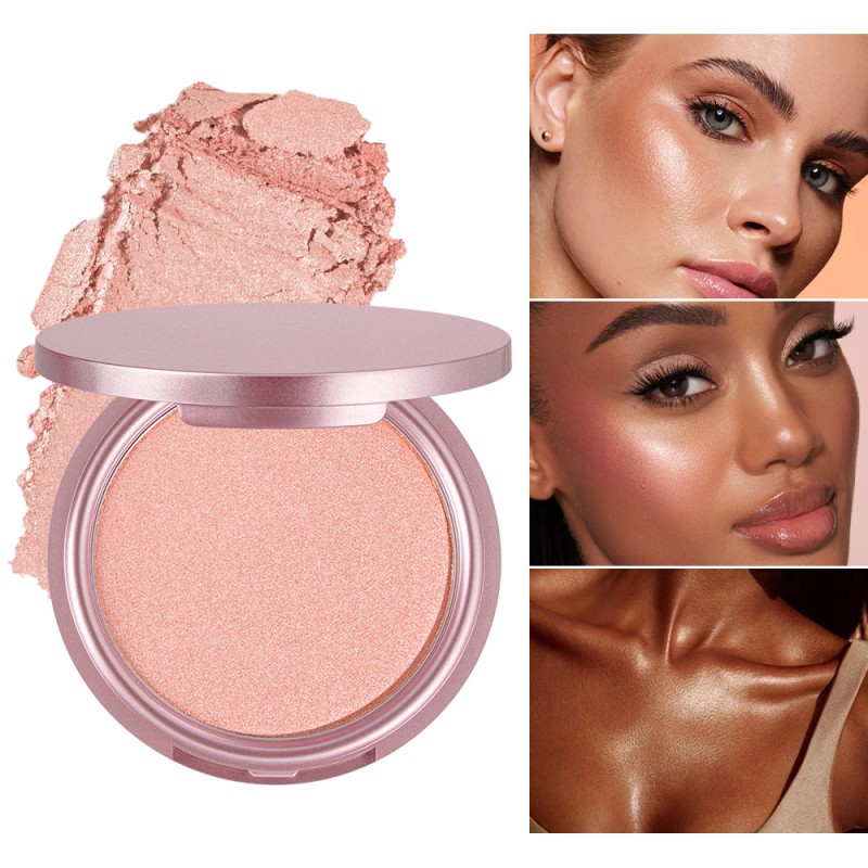 Blush Palette Supplier - Pink Rose Blush Highlighter Palette Shimmer Powder