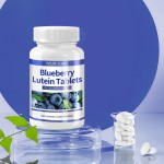 Blueberry Lutein Tablets Eye Care Dietary Supplement Blue Light Protection for Macular Area Blue Color Pills