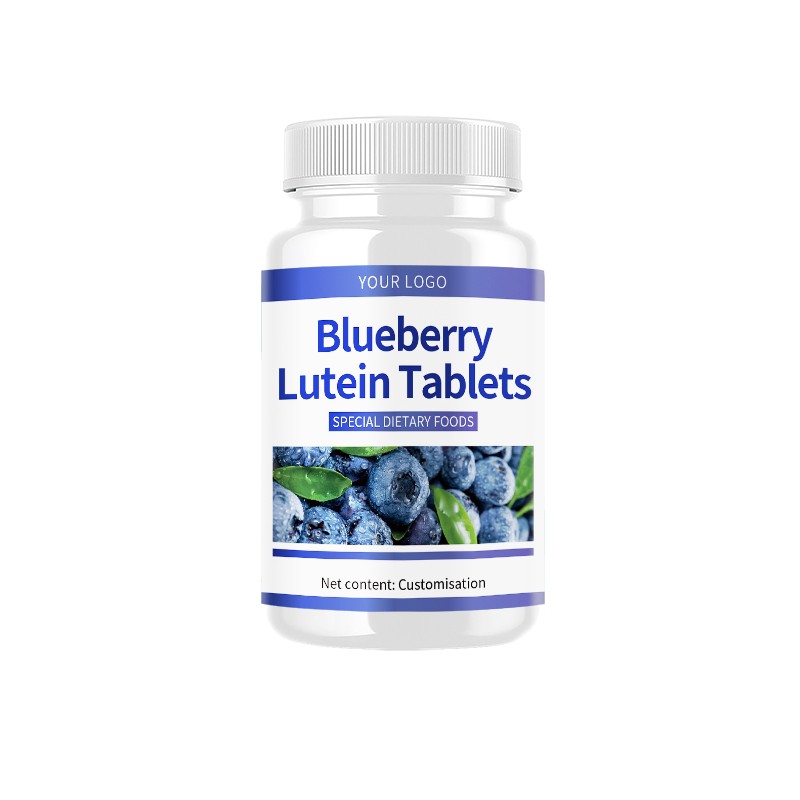 Blueberry Lutein Tablets Eye Care Dietary Supplement Blue Light Protection for Macular Area Blue Color Pills