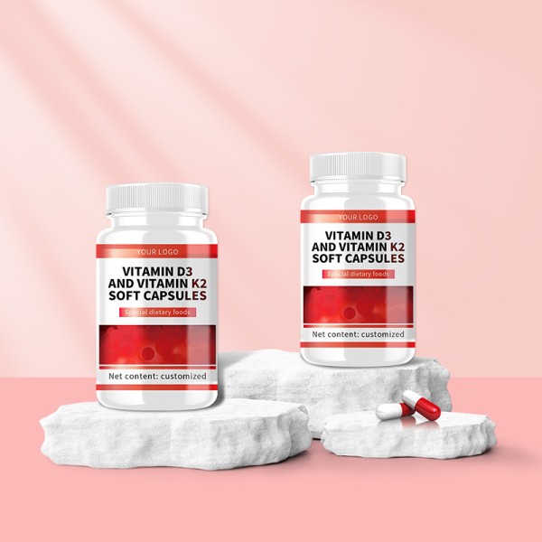 Vitamin D3 & K2 Soft Capsules Complex Vitamins Minerals Dietary Supplement Promotes Calcium Absorption Prevents Calcium Loss