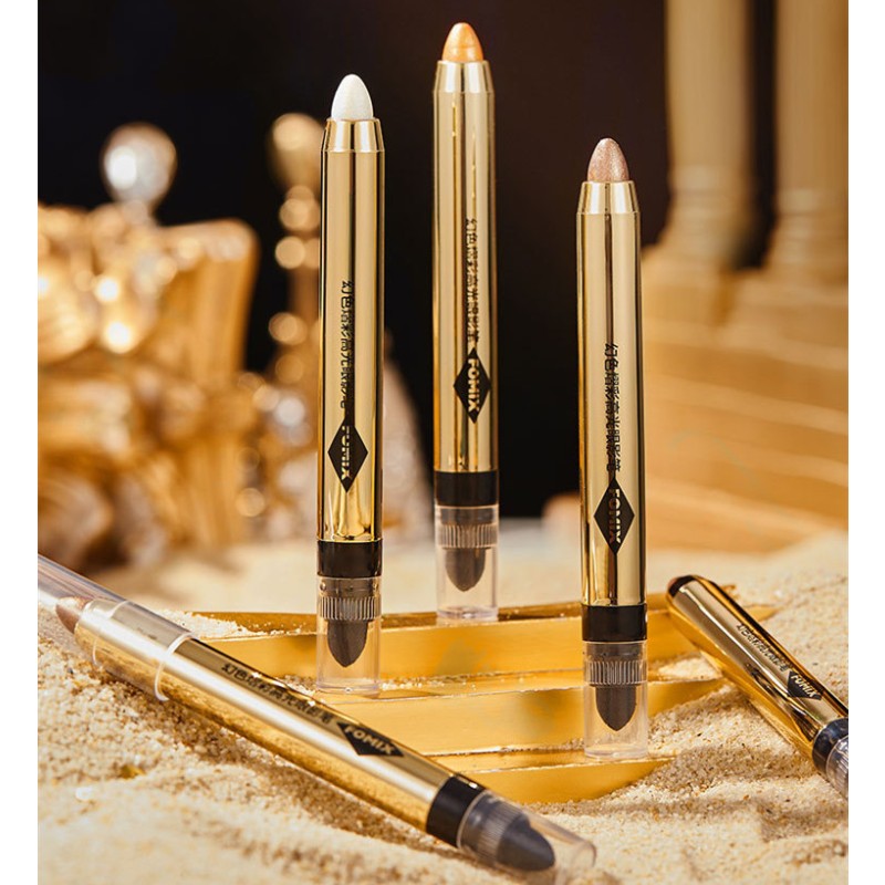 Highlighter Pencil Manufacturer - FOMIX Shimmering with Sponge Silkworm Pen 12 Colors