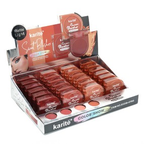 腮红粉供应商-桃粉色化妆品供应商4色哑光脸颊腮红盘