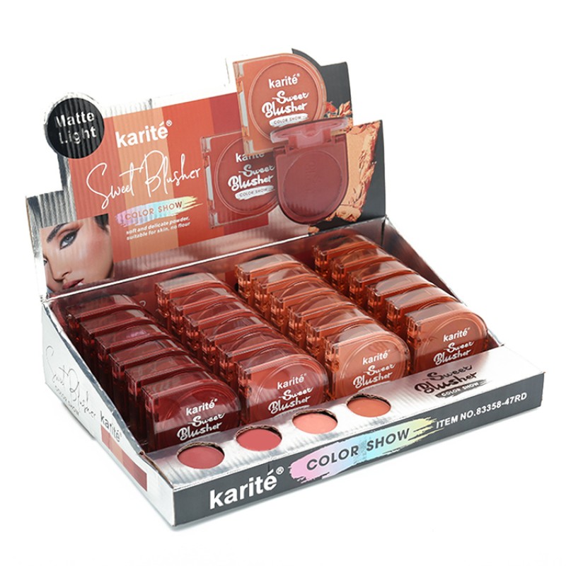 Blusher Powder Supplier - Peachy Pink Cosmetics Vendor 4-color Matte Cheek Blush Palette