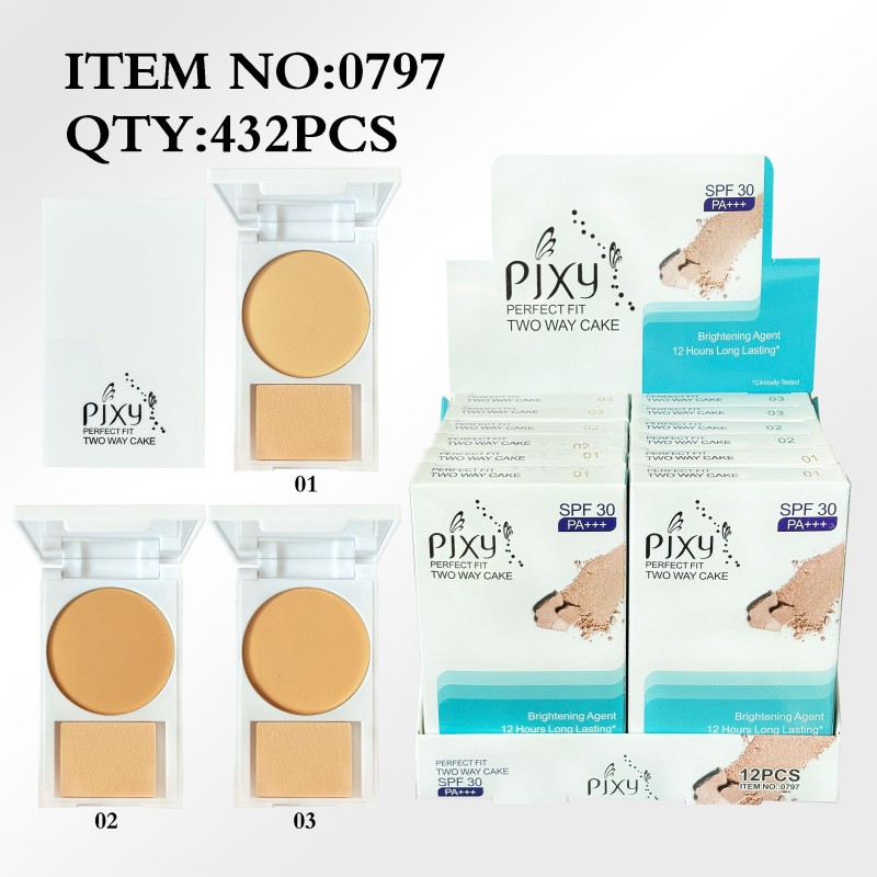 Compact Powder Supplier - 3 Light Color Private Label PIXY Waterproof Long-lasting