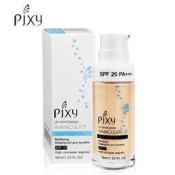 粉底液厂家-新款代工PIXY3色全遮瑕哑光瓶泵头