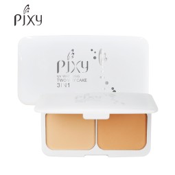 粉饼供应商-PIXY2色浅修容哑光防水带粉扑