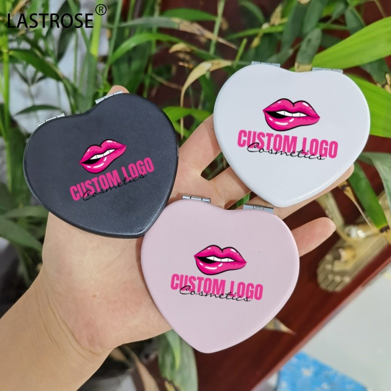 Compact Mirror Manufacturer - Wholesale Private Label Magnification Heart Shape Mirror Dual Side Hand Portable