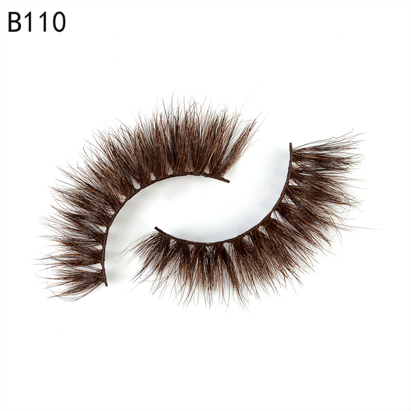 Strip Eyelash Factory - Hot Selling 10 Styles 18mm Brown Mink Strip Eyelashes Cruelty-Free Vegan 3D