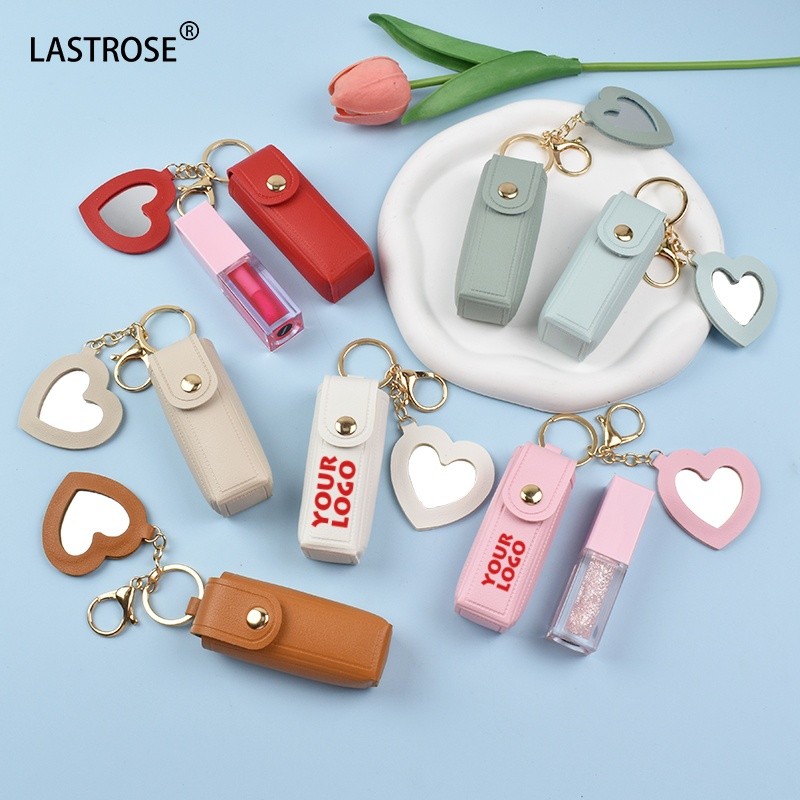 Lipstick Bag Manufacturer - Fashion Portable Mini Lipstick Lip Oil Bag Travel Pouch PU Cosmetic Bag Makeup Heart