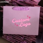 牛皮纸袋厂家-批发纸袋购物奢华服装鞋化妆品袋牛皮纸黑蓝粉