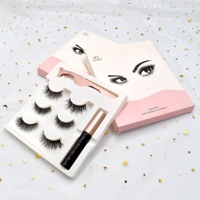 3D Magnetic Eyelashes Manufacturer - 3 Pairs Eyelash Magnetic Eyelashes 3D Faux Mink Eyelashes Magnetic Liquid Eyeliner