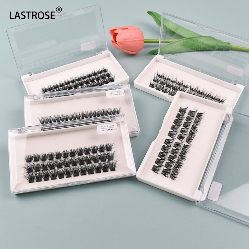 Pre Cut Cluster Eyelashes Manufacturer - 8-18mm Pre Cut Private Label Cluster Eyelashes Vegan Segmented Eyelash Extensions