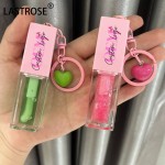 唇彩厂家-批发可定制logo保湿和丰唇唇彩带钥匙扣