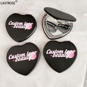 Foldable Compact Mirror Factory - Travel Makeup Cosmetic Mirror with PU Leather Magnet Switch Foldable Compact