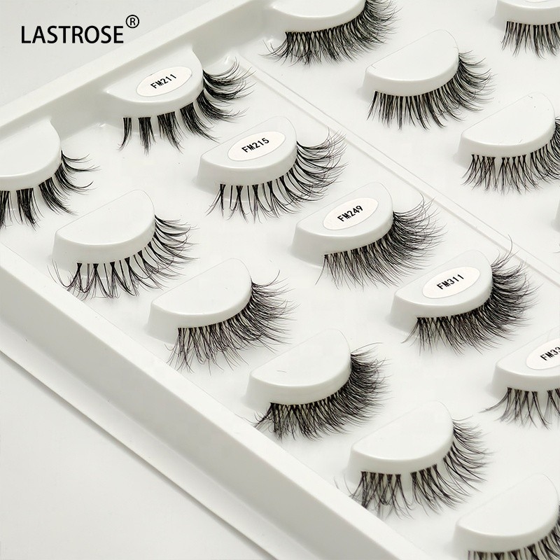 False Natural Eyelashes Manufacturer - Natural Fluffy Faux Mink Eyelash Strips Wholesale Eye Lashes Clear Band
