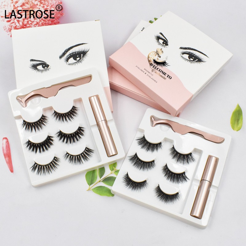 Magnetic Lash Set Factory - Private Label 5 Magnets Magnetic Lashes Wholesale Natural 3D Magnetic Lash Set False Eyelashes