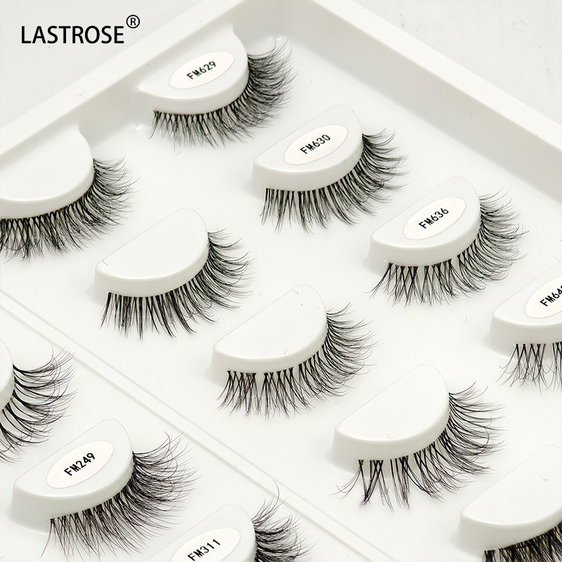 Vegan Lashes Factory - Natural Long Clear Band Vegan Lashes Fall Strip Faux Mink Eyelash Private Label