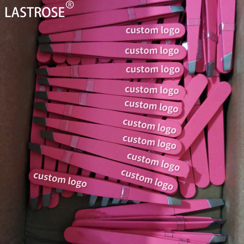 Makeup Eyelash Tweezers Supplier - Pink Makeup Eyelash Tweezers Girls Makeup Slanted Tip Professional Eyebrow Tweezer Applicator