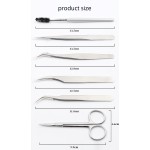 银色簇状睫毛工具套装供应商-高品质代工六合一银色簇状睫毛工具套装不锈钢