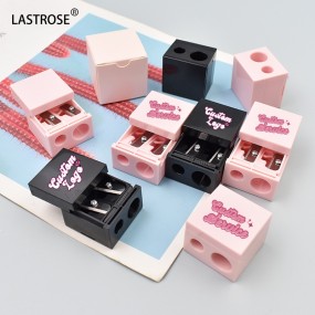 化妆品铅笔刀厂家-粉黑眉唇线笔铅笔刀化妆工具代工双孔