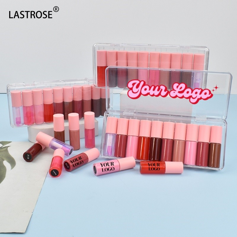 Mini Lip Gloss Kit Factory - Private Label Mini Lip Gloss Kit 10pcs Mini Waterproof Hydrating Organic Matte Liquid