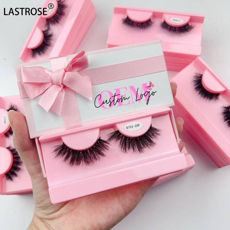 Vegan Mink Eyelash Factory - 15mm 20mm 25mm Vegan Fluffy Faux 3D Mink Eyelash Wholesale Gift Ribbon Lashes Box