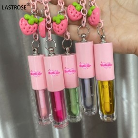 Lip Oil Supplier - Cute Vegan Scented Moisturizing Lip Oil Wholesales Fruit Shimmer Key Chain Private Label