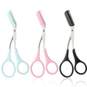 Eyebrow Scissors Supplier - Professional Factory Eyebrow Scissors for Women with Comb Beauty Tool