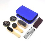 Shoe Care Set Supplier - Shoe Shine Tool Care Shoe Cleaning 7 Piece Travel Shoe Care Set Brown/Black/Blue