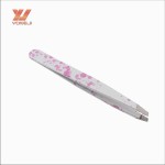 眉镊供应商-热销代工白粉色眉镊美容工具