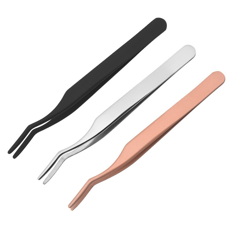 Eyebrow Tweezers Manufacturer - Original Factory Black Stainless Steel Custom Tweezers Beauty Tool