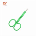 眉剪厂家-专业厂家绿色不锈钢迷你美甲剪刀