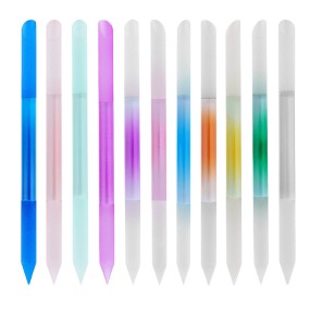 Glass Nail File Manufacturer - Hot Sale Swarovski Crystals Glass Nail File Fullsize Custom Leather Case