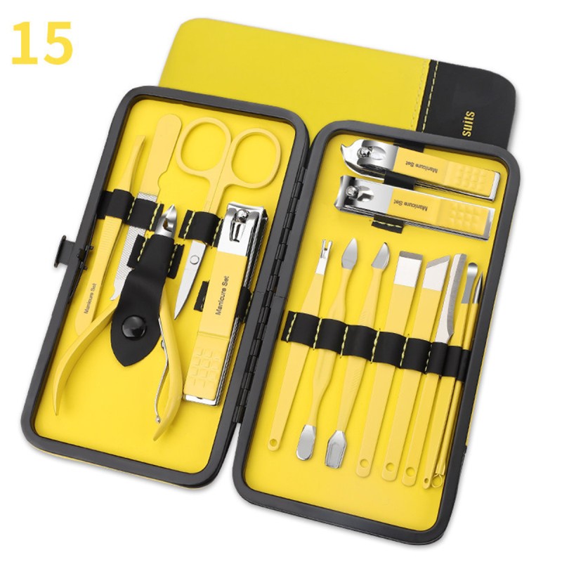 Nail Clipper Kit Manufacturer - Factory Cheap Price 15 Piece Stainless Steel Manicure Pedicure Set