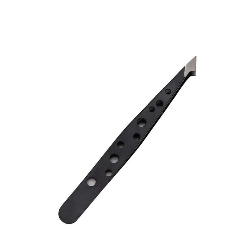 Eyebrow Tweezers Factory - Original Factory Black Stainless Steel Slant Tip Beauty Tool Tweezers