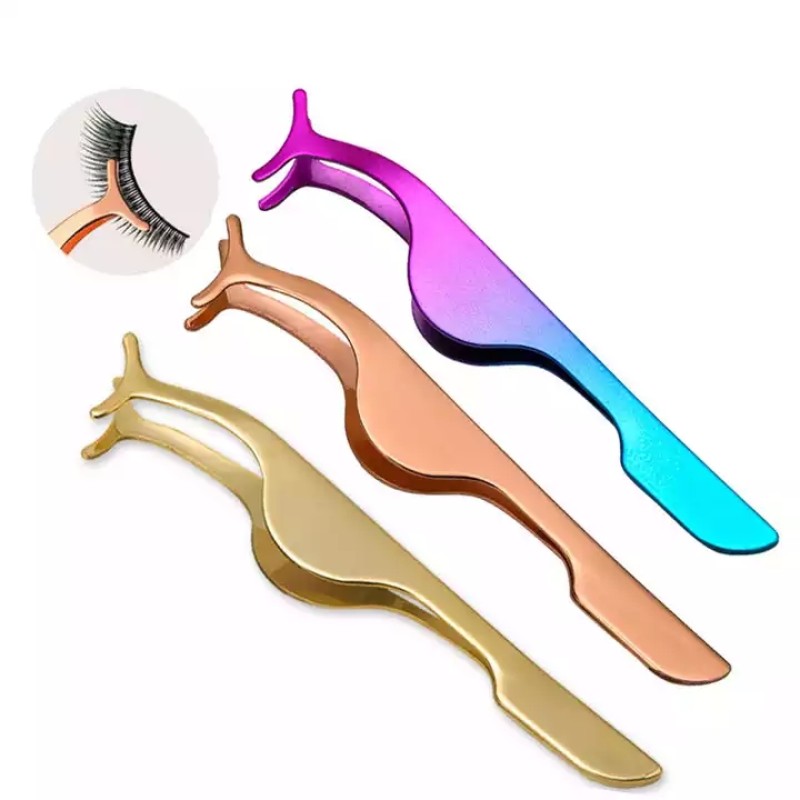 Eyelash Extension Glue Supplier - Hot Sale Private Label Stainless Steel Curved Eyebrow Tweezers