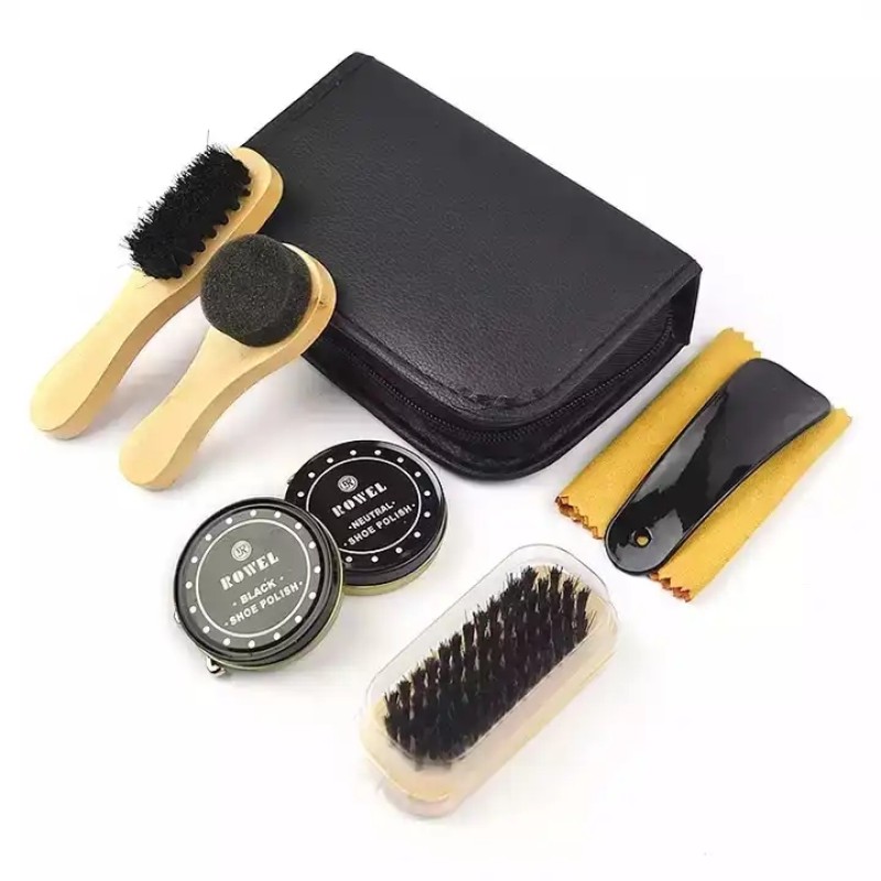 Shoe Care Kit Manufacturer - Factory Cheap Price Men's Personalized Travel Leather Shoe Shine Kit