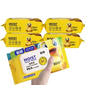 可冲湿巾生产厂家 - 代工厕纸80片臀部