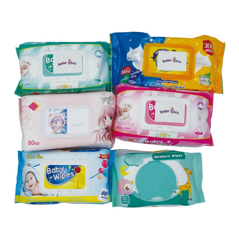 Baby Wet Wipes Supplier - 60-120 Count 99.9% Pure Water Baby Wet Wipes Unscented for Super Markets
