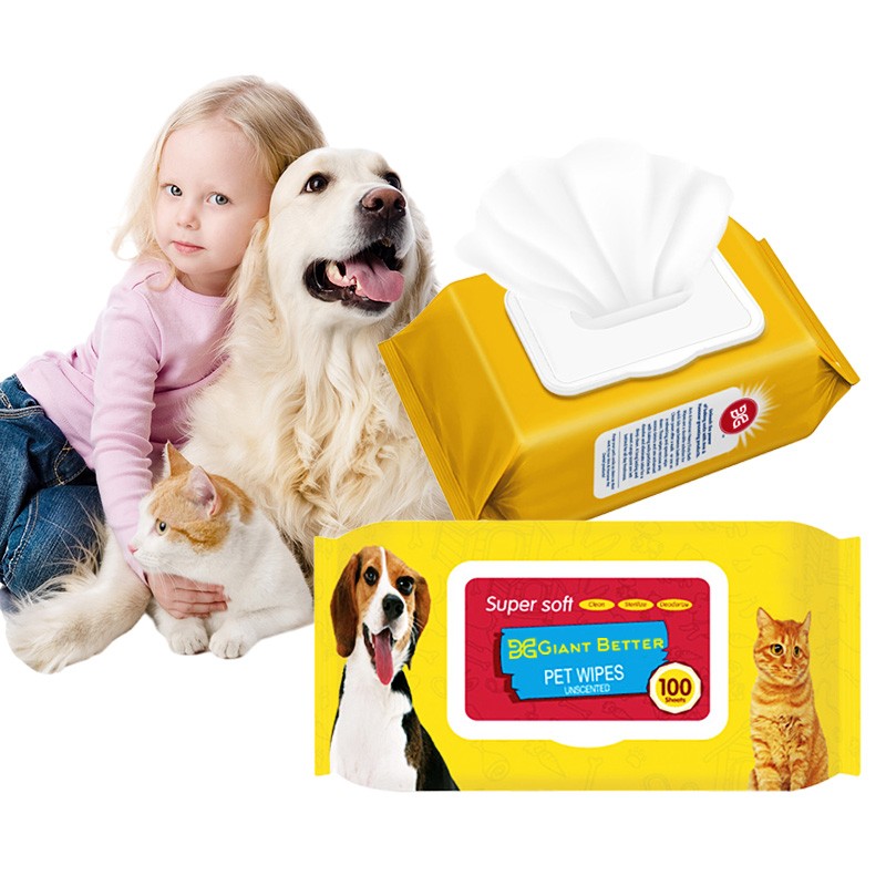 Pet Grooming Wipes Manufacturer - Customized Packaging Brand Logo Organic Non Woven Fabric Grooming Dogs Cats Cleaning Wipes