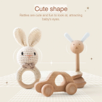 Baby Rattle Manufacturer - Wooden Montessori Animal Teether