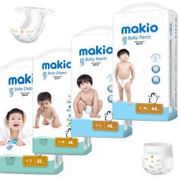 婴儿裤厂家-Makio免费样品低价一次性儿童裤尿裤进口SAP印花